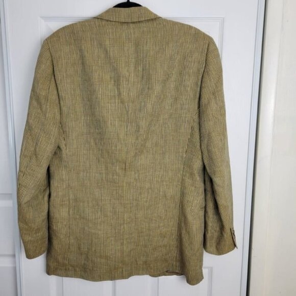 ERMENEGILDO ZEGNA SOFT Tan Linen Wool Mohair Blend 3 Button Blazer 50R - Picture 5 of 10